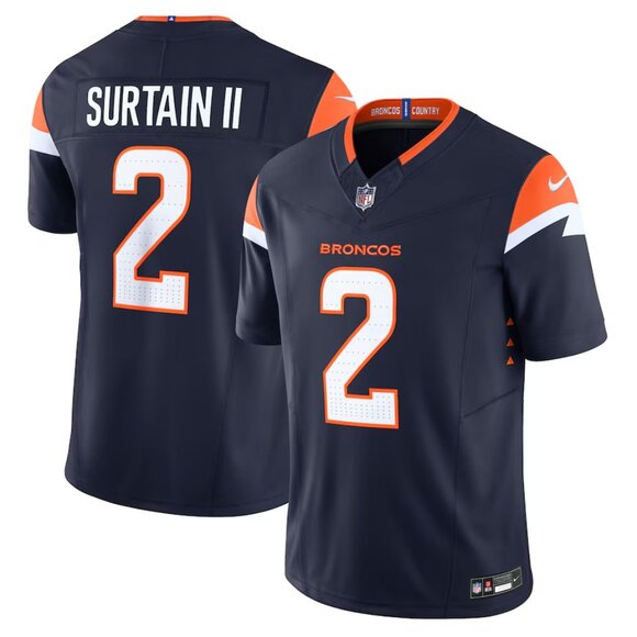 Mens Youths Kids Womens 2 Pat Surtain II Navy Vapor Stitched Jersey